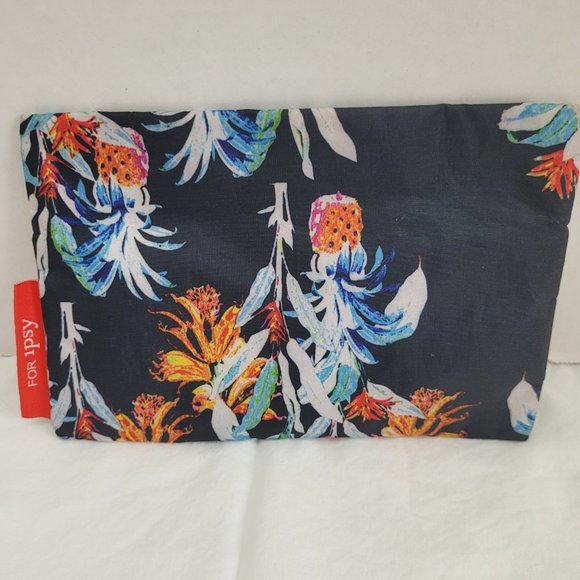 Rebecca Minkoff X Ipsy Navy Multi-Colored Floral Small Cosmetic Bag 7 x 5 inches - Picture 2 of 5